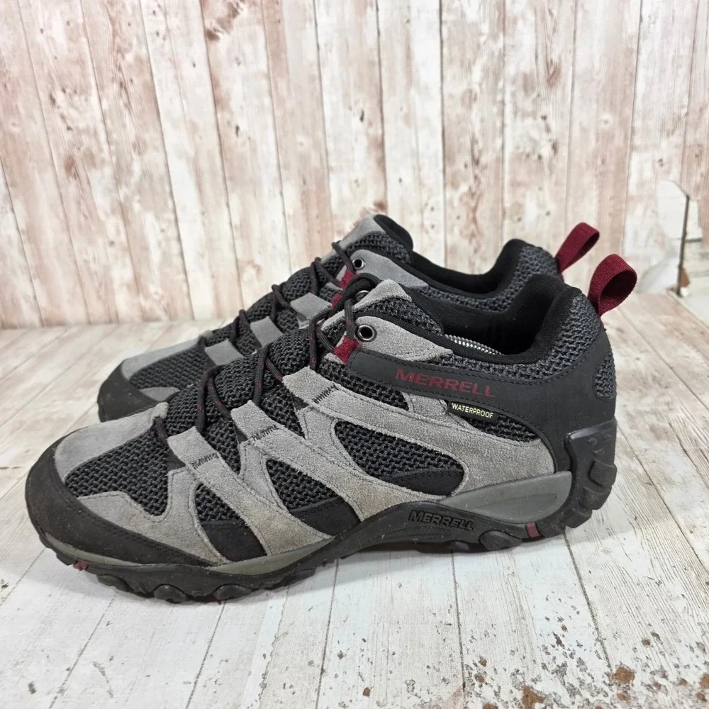 Merrell Alverstone Waterproof Hiking Shoes Black Grey Red J84279W Mens 13 W